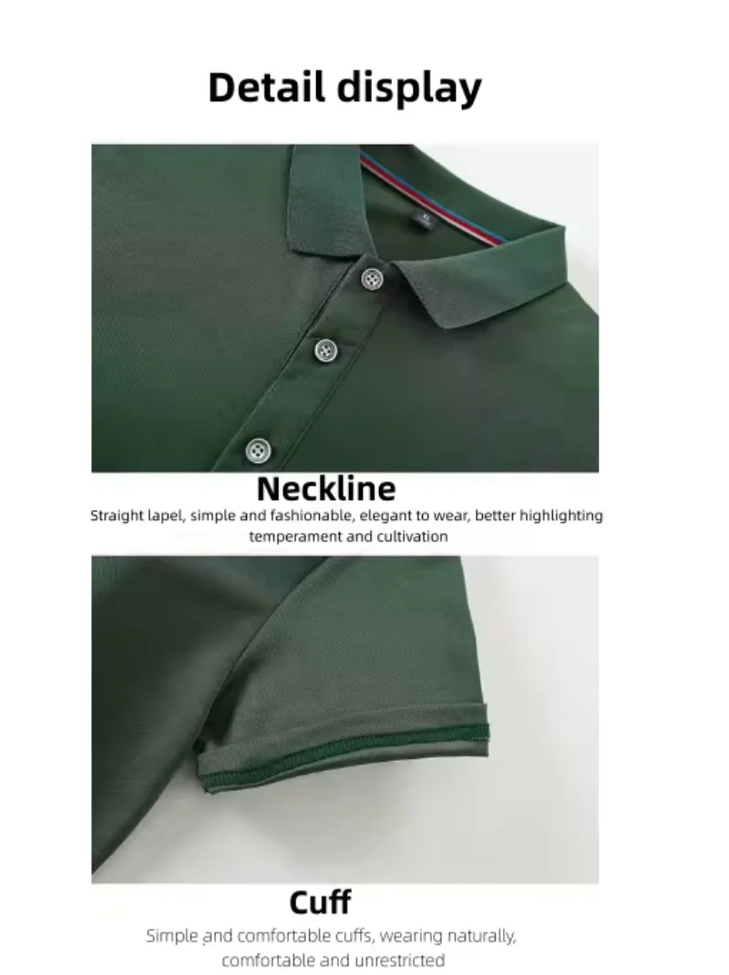 New Men's T-shirt Classic Short sleeved Polo Shirt Summer Top Casual T-shirt Button Lapel Super Large S-3XL Casual Polo Shirt - Image 6