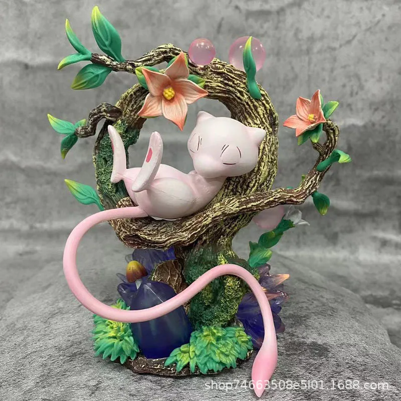 New Pokemon Sleep Mew 15cm Anime Figure PVC Sculpture Model Doll Room Collection Decoration Toys Adorable Mew Glow Manga Statue - Image 2