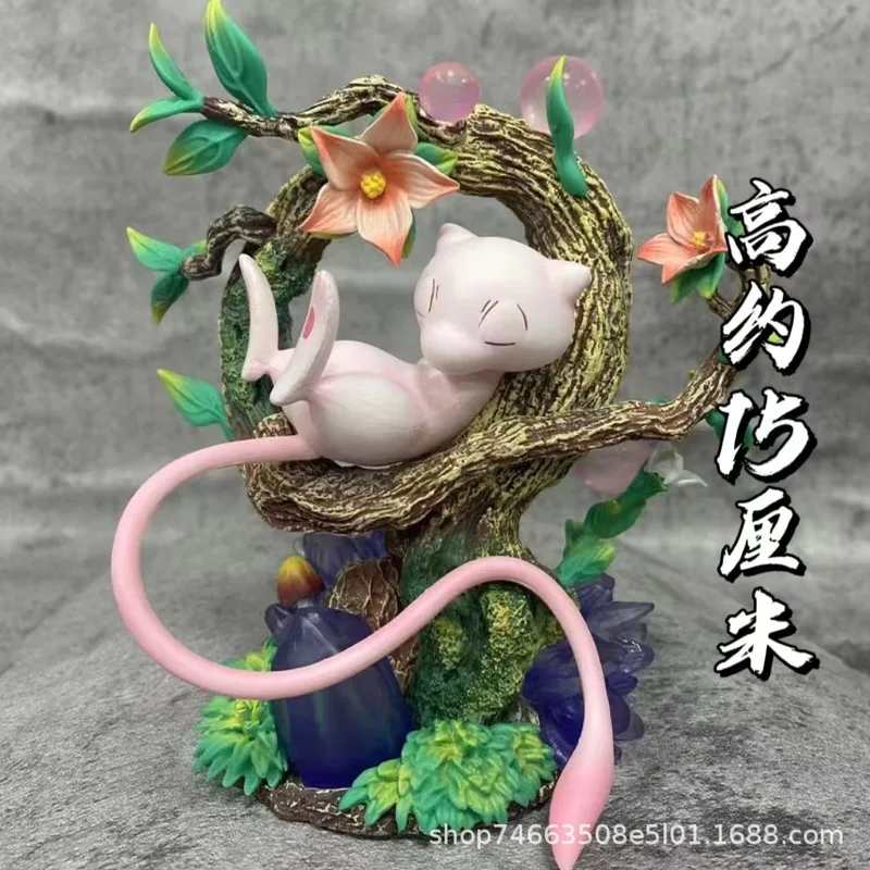 New Pokemon Sleep Mew 15cm Anime Figure PVC Sculpture Model Doll Room Collection Decoration Toys Adorable Mew Glow Manga Statue - Image 3