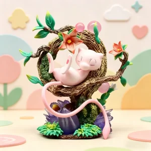 New Pokemon Sleep Mew 15cm Anime Figure PVC Sculpture Model Doll Room Collection Decoration Toys Adorable Mew Glow Manga Statue