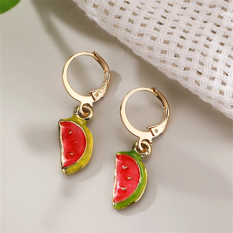 New Red Strawberry Cherry Dangle Earrings For Women 3D Simulated Fruit Lemon Cherry Watermelon Earring Party Jewelry Gifts - Image 6
