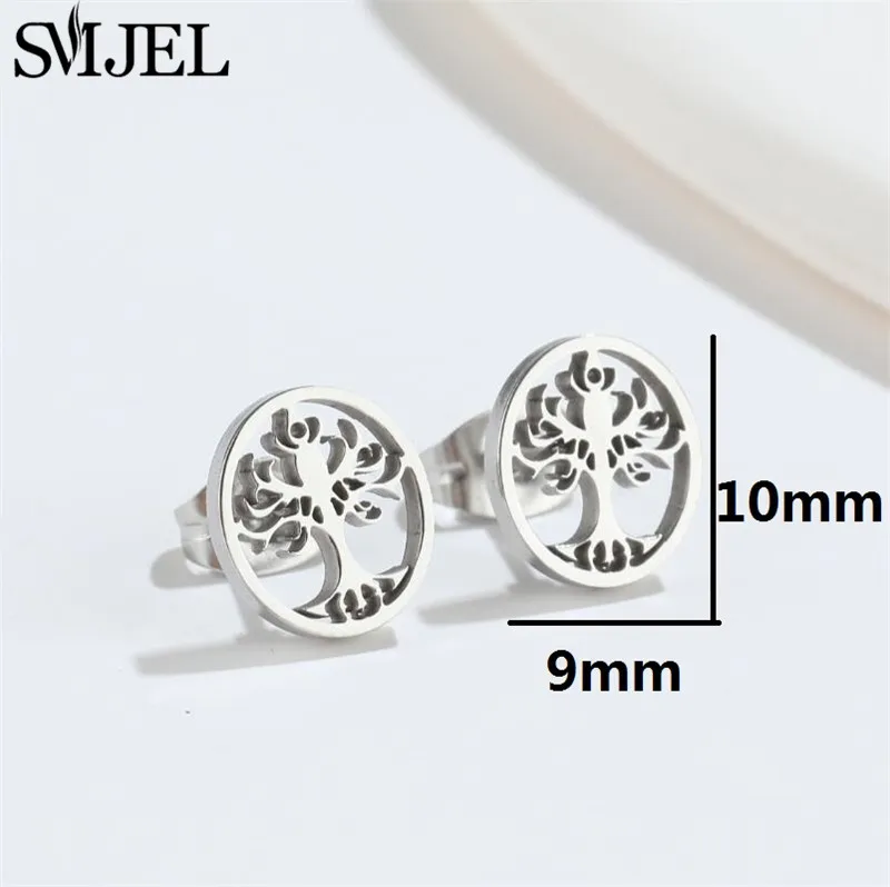 New Stainless Steel Geometric Stud Earrings for Women Girls Fashion Star Moon Skull Earring Lock Cloud Lightning Studs Jewelry - Image 5