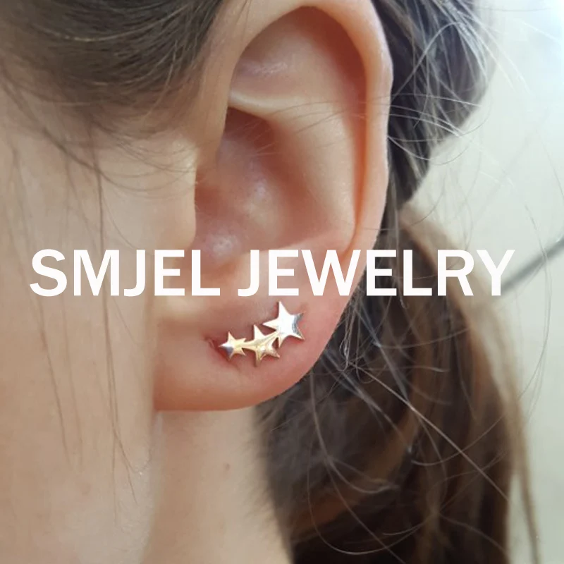 New Stainless Steel Geometric Stud Earrings for Women Girls Fashion Star Moon Skull Earring Lock Cloud Lightning Studs Jewelry - Image 6