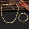 New arrive 925 Sterling Silver 18K Gold y2k 6MM Geometry Bracelets Neckalce Jewelry Sets for Women Men Fashion Gifts Wedding