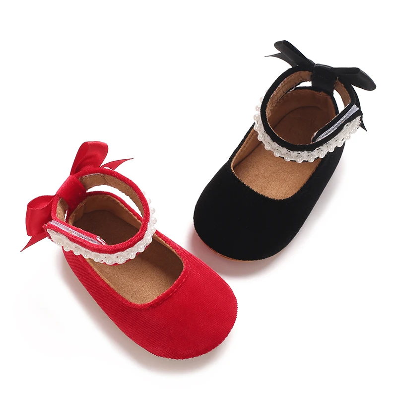 New spring and summer style small leather shoes with a stylish 0-1 year old suede princess shoe for babies to learn walking, sin - Image 3