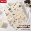 Newborn Baby Bibs Absorbent Cotton 6 Layers Gauze Drool Towel Bandana Petal Crepe Fabric Soft And Comfortable Durable Bibs Infan