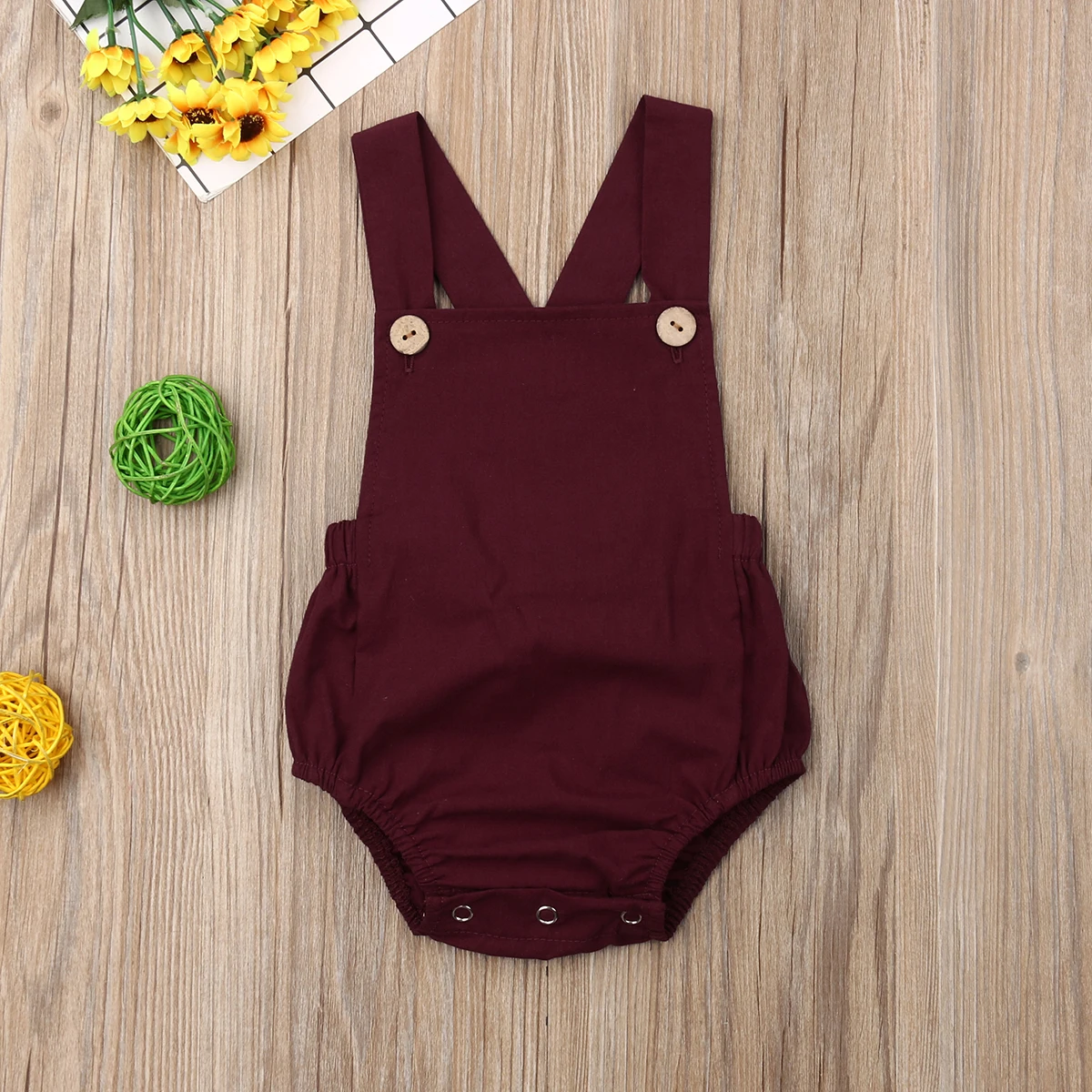 Newborn Infant Baby Boy Girl Playsuit Summer Button Jumpsuit Striped Casual Sleeveless Backless Solid Outfits Clothes - Image 3
