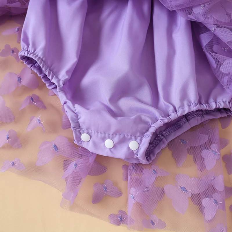 Newborn Toddler Baby Girl Romper Dress Outfit Sleeveless Butterfly Tulle Romper Jumpsuits Tutu Dress Summer Clothes 0-24M - Image 5