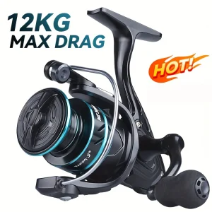 Newest Spinning Reels Max Drag 12KG Metal 5.2:1 Gear Ratio 500-7000 Series Saltwater Or Freshwater Big Max Drag Fishing Reels