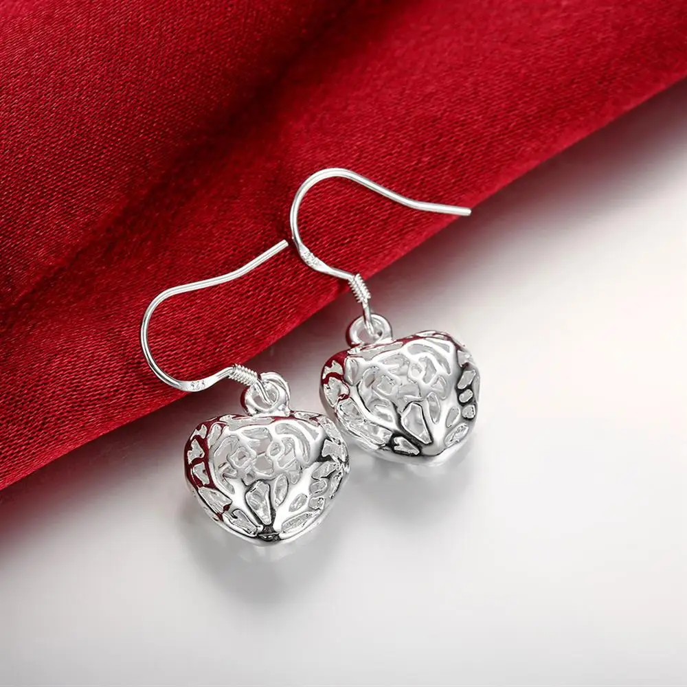 Noble 925 Sterling Silver Stunning Hollow Heart Necklaces Earrings for Women Fashion Jewelry Sets Boutique Accessories Gifts - Image 5
