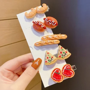 Novelty Cute Egg Tart Hair Clips Creative Simulated Food Hairpins Girls Hairpins Jewelry