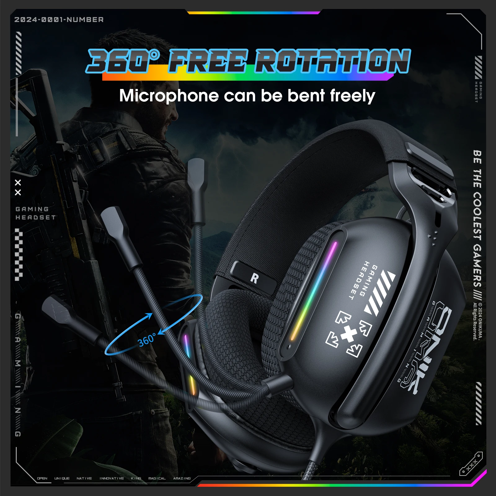 ONIKUMA X12 Noise Cancelling Headphone Wired Game Headset Music Earphones 3.5MM Suitable For Computer Laptop With Microphone - Image 4