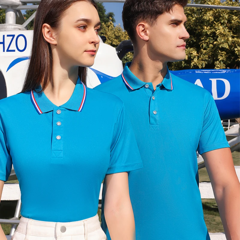 Office Formal Polos Women Men Elegant Striped Neck Polo T Shirts for Women Summer Short Sleeve Polo Shirts Men Business Tee Tops - Image 3