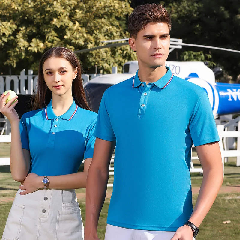 Office Formal Polos Women Men Elegant Striped Neck Polo T Shirts for Women Summer Short Sleeve Polo Shirts Men Business Tee Tops - Image 6