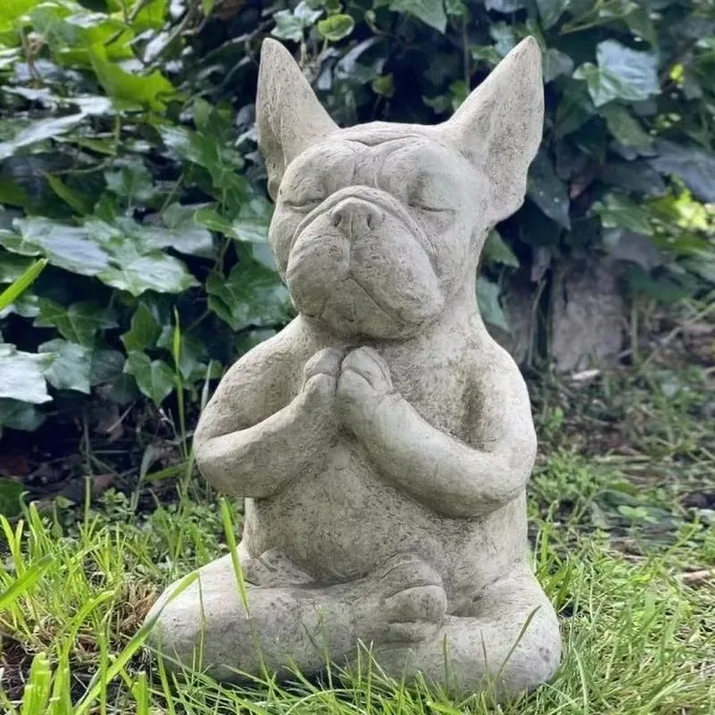 Outdoor Jardin Garten Yoga Pose Meditation Dog Resin Statue Ornaments Waterproof for Office Home Decor Garden Decoration - Image 2