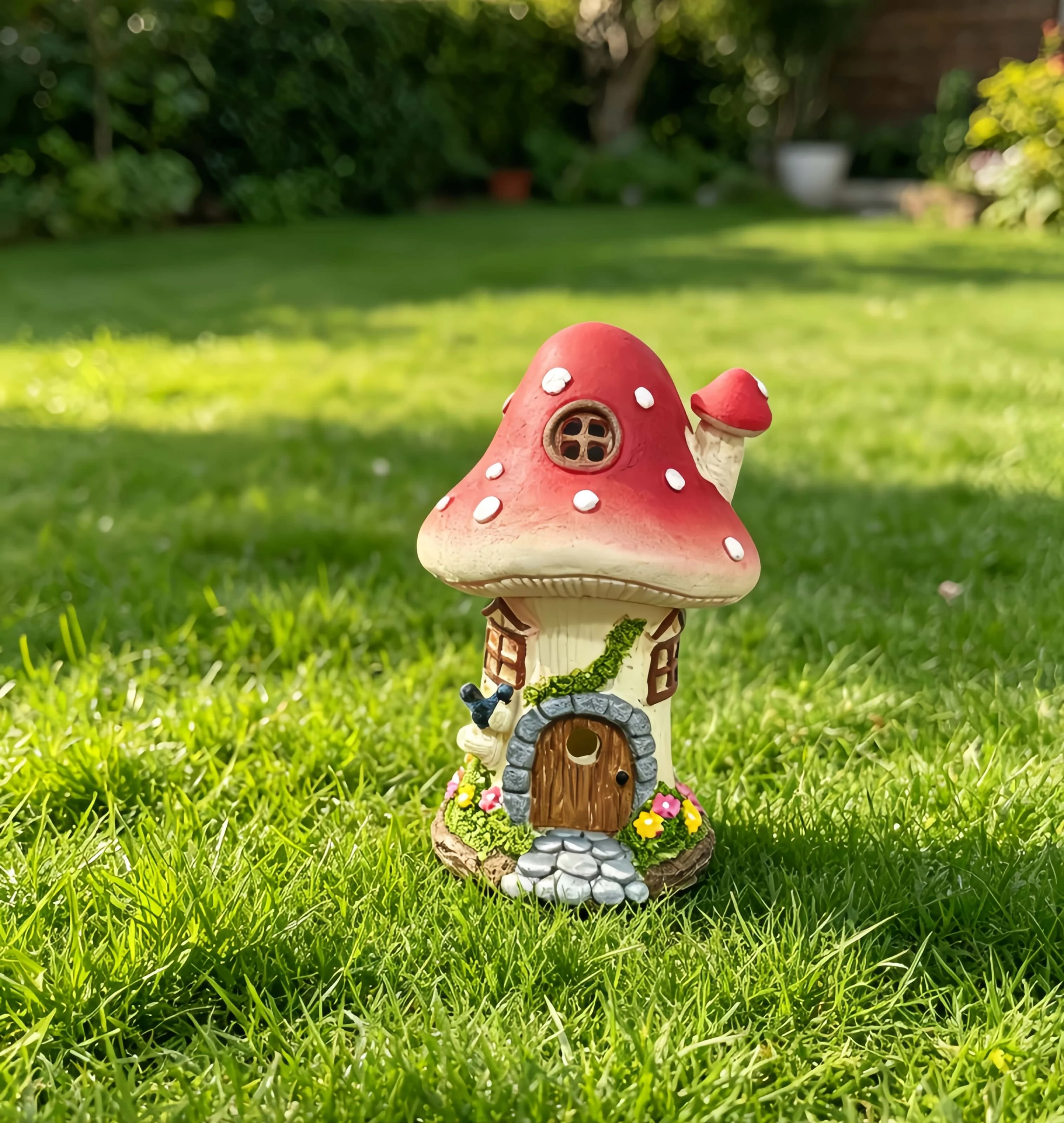 Outdoor Mushroom Solar Light, Waterproof Fairy House Statue, Garden Decorative Ornament, Ideal Gift for Gardening Enthusiasts - Image 2