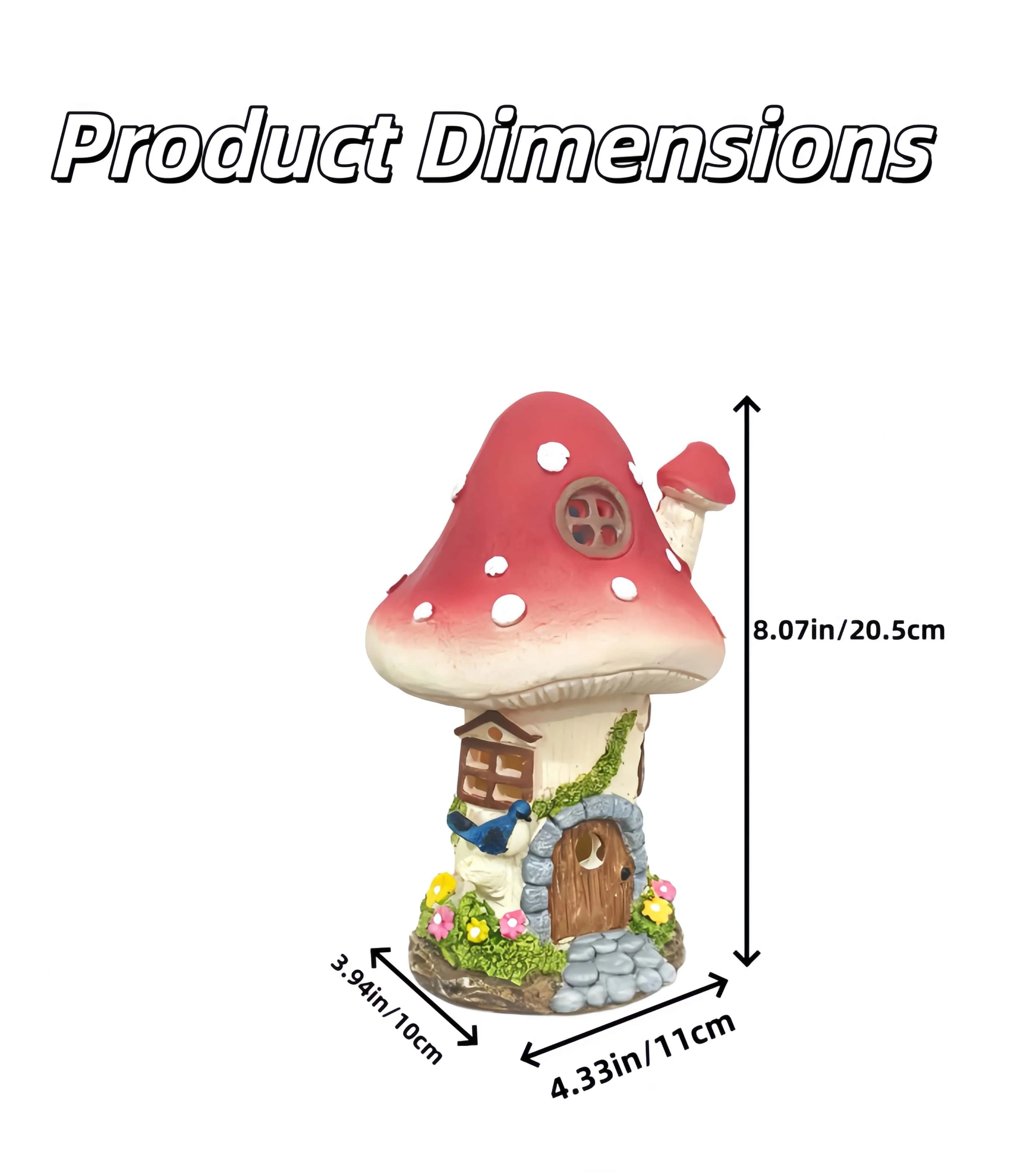 Outdoor Mushroom Solar Light, Waterproof Fairy House Statue, Garden Decorative Ornament, Ideal Gift for Gardening Enthusiasts - Image 3