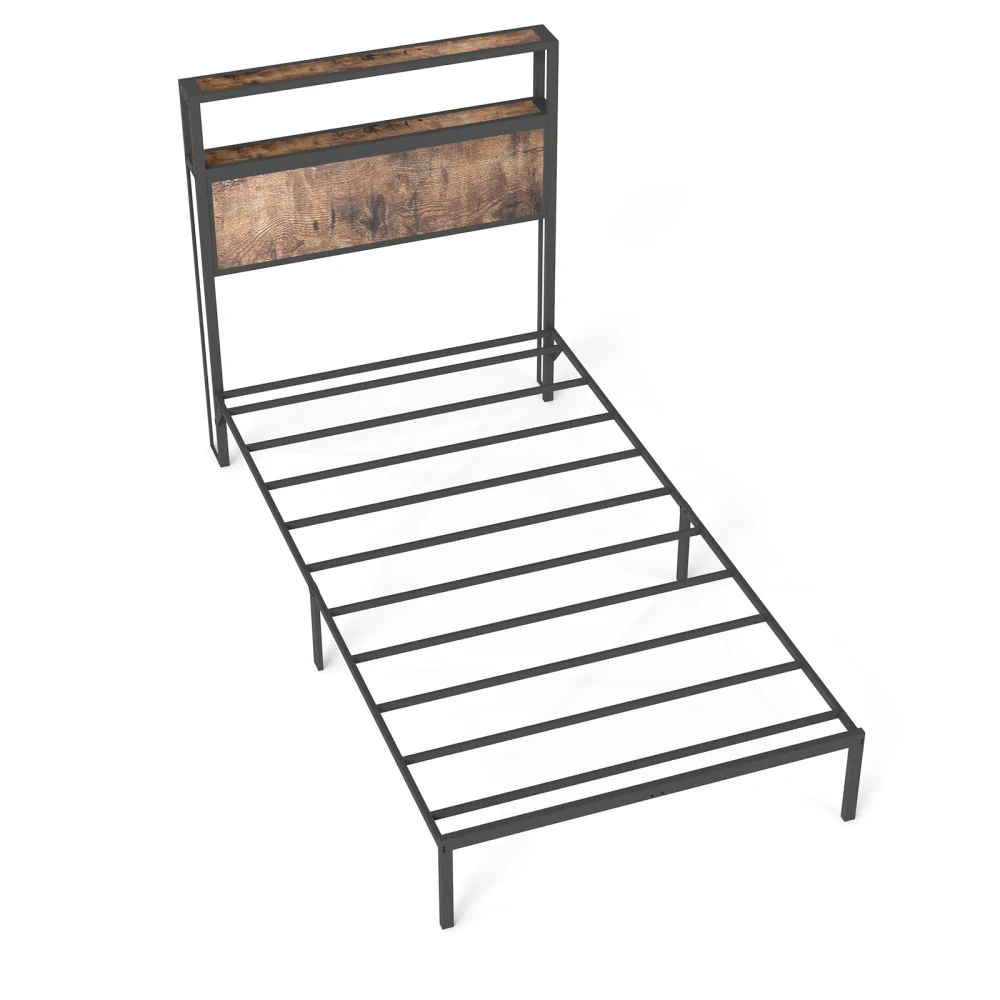 PINGGO 90cm Single Bed Frame with LED Lights & Headboard Storage - Image 8