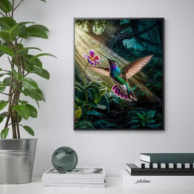 Peacock Toucan in Jungle Wall Art Canvas Painting Pictures for Living Room Home Decor Birds Fantasy Poster Prints Parrots - Image 4