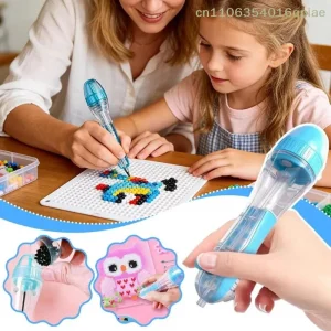 Perler Beads Pen DIY Tools Children Puzzles Automatic Press Upgraded Bead Tool Bead Art Crafting Children Puzzles Accessory