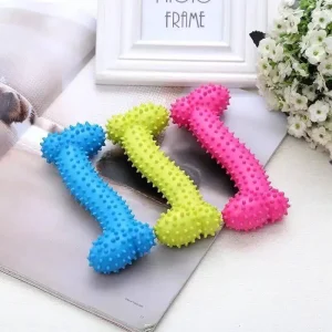 Pet Chew Toy Soft Rubber Bone Shape Bite Resistant For Small Dogs Puppy Teeth Grinding Safe Non Toxic Promotes Dental Health