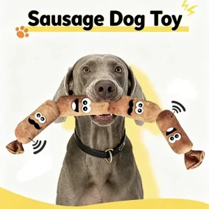 Plush Sausage Dog Toy Squeaky Interactive Pet Chew Toy Bite Resistant Molar Teeth Cleaning Funny Sound Toy For Dogs Self Play