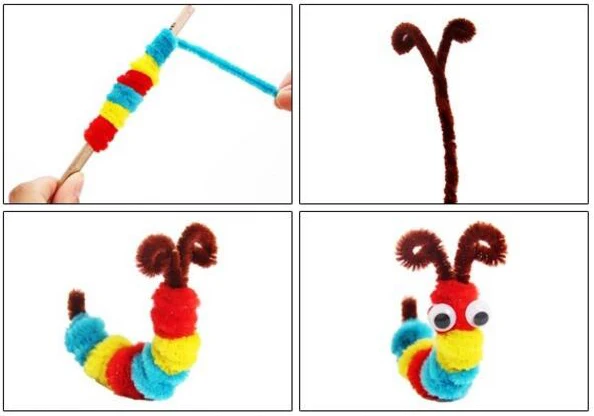 Plush Stick / Pompoms Rainbow Colors Shilly-Stick Educational DIY Toys Handmade Art Craft Creativity Devoloping Toys GYH - Image 5