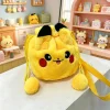 Pokemon Pikachu Drawstring Plush Bag Adorable Funny Girls Boys Student Portable Makeup Storage Travel Outdoor Cartoon Gift Pouch