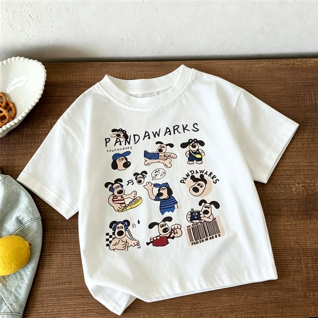 Printing T Shirt Girls Child Fashion Casual Clothes Short-sleeved Tops Summer New Costume Simple All-match Tees Baby Clothing