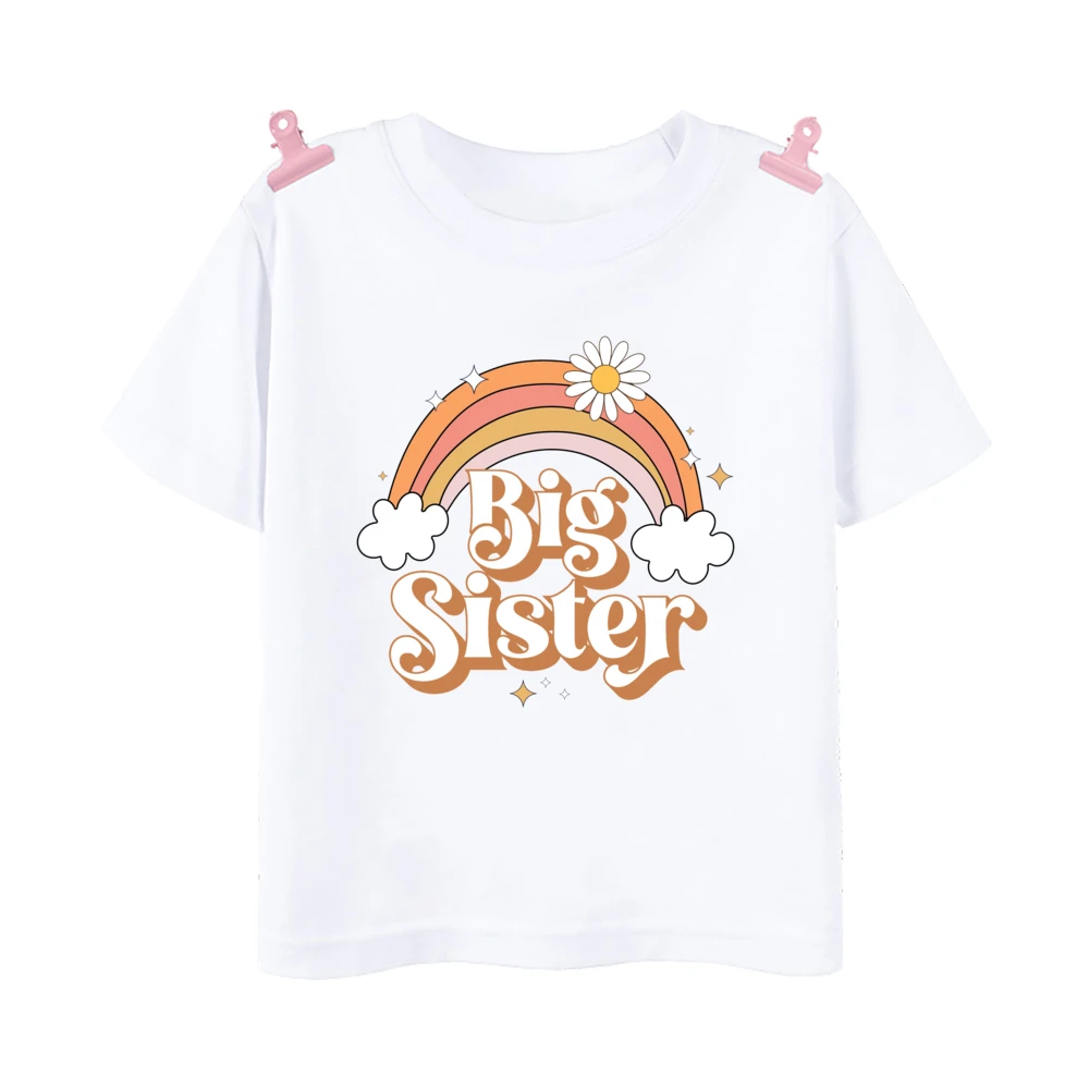 Promoted To Big Sister Printed Baby Announcement Shirt Kids T-Shirt Children Short Sleeve Tops Girls Tee Shirts Summer Clothes - Image 3
