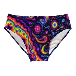 Psychedelic Universe Print Swimming Trunks Sexy Men's Briefs Swimwear Stretchy Comfortable Beach Surf Shorts Men's Sexy Bikini
