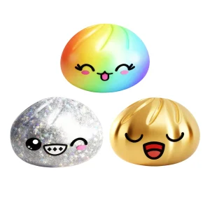 Rainbow Glitter Dumpling Squishy Squeeze Toy Stress Ball Decompression Slow Rising Anti Stress Reliever Sensory Gift