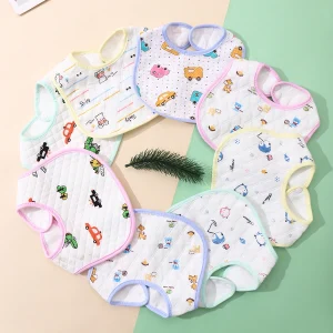 Random 3pcs Cotton Baby Bibs Baby Girls Saliva Towel Newborn Toddler Baby Boys Feeding Burp Cloths Bandana Scarf