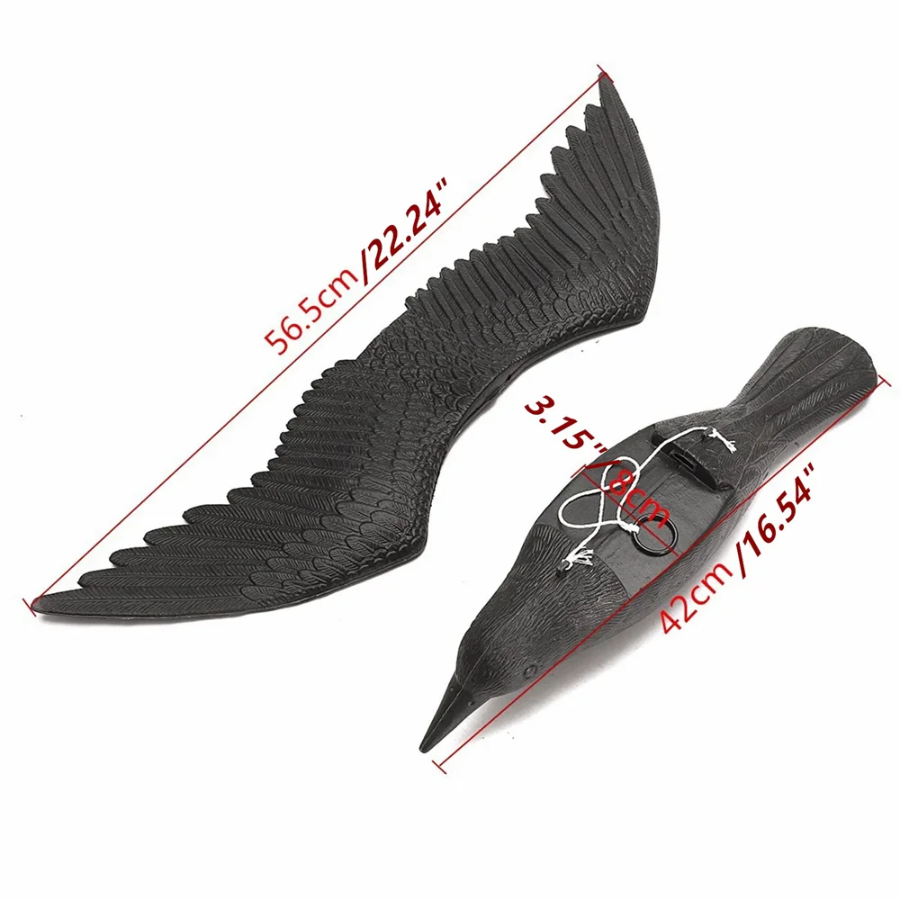 Reallike 3D Plastic Animals Figures Realistic Plastic Crow Ravens Garden Flag Home Bird Figurine Crow Decoys Attracting Crows - Image 5