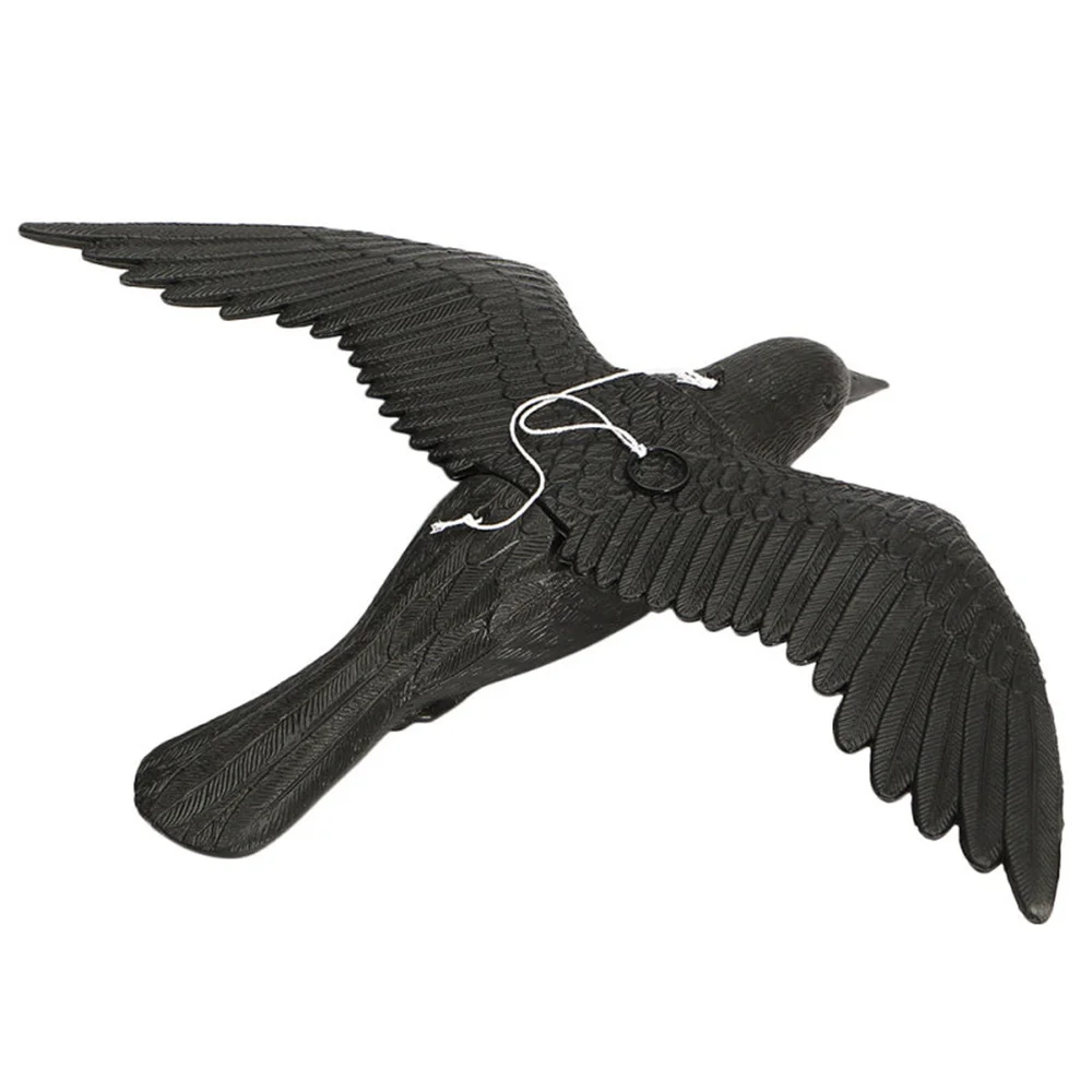 Reallike 3D Plastic Animals Figures Realistic Plastic Crow Ravens Garden Flag Home Bird Figurine Crow Decoys Attracting Crows - Image 3