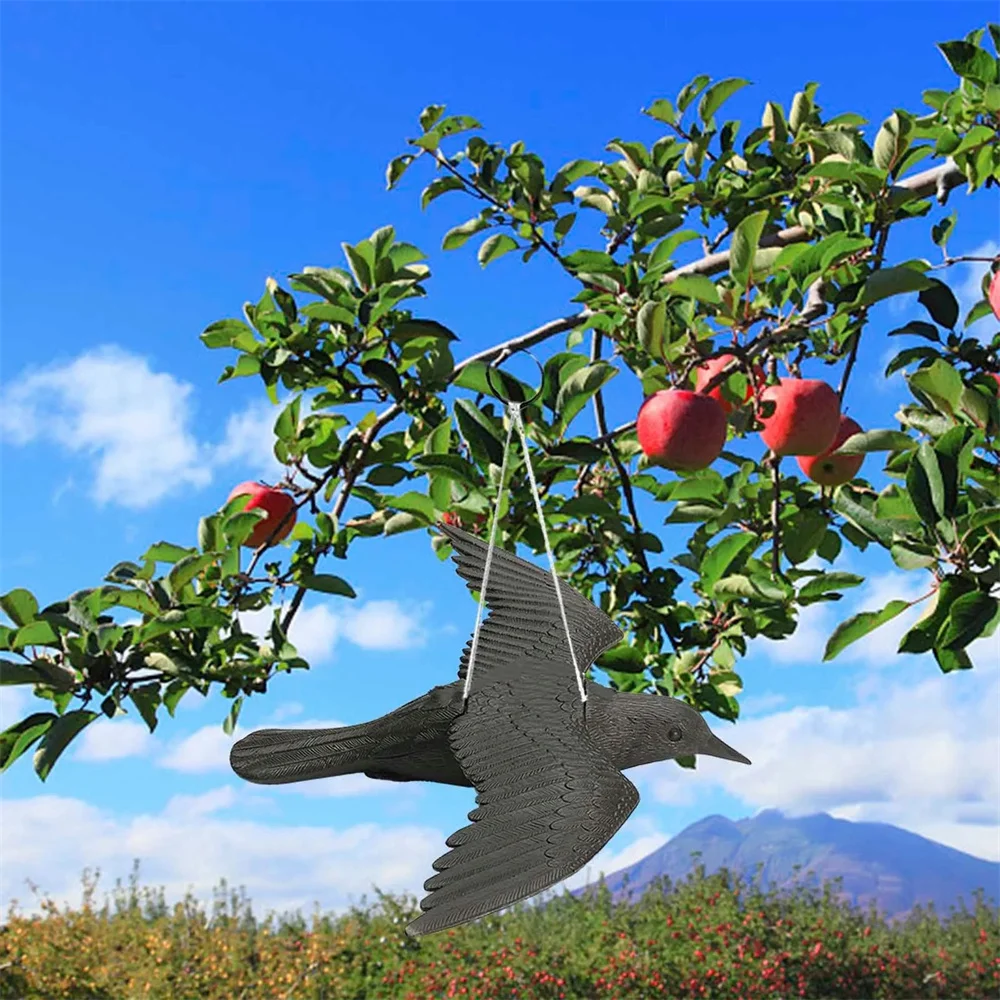 Reallike 3D Plastic Animals Figures Realistic Plastic Crow Ravens Garden Flag Home Bird Figurine Crow Decoys Attracting Crows - Image 6