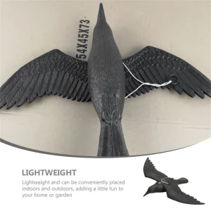 Reallike 3D Plastic Animals Figures Realistic Plastic Crow Ravens Garden Flag Home Bird Figurine Crow Decoys Attracting Crows