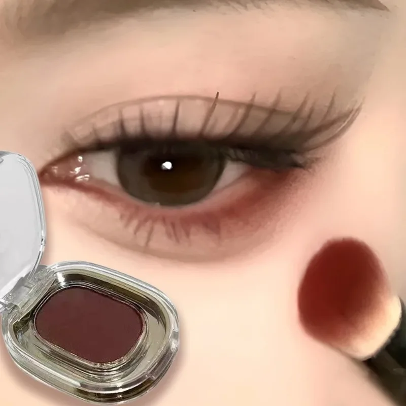 Red Brown Monochrome Eyeshadow Powder Palette Silky Matte Chocolate Red Lying Silkworm Eyeliner Waterproof Aegyo-sal Eye Makeup - Image 2