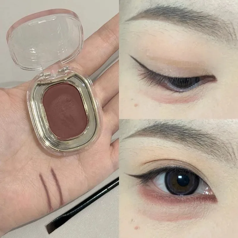 Red Brown Monochrome Eyeshadow Powder Palette Silky Matte Chocolate Red Lying Silkworm Eyeliner Waterproof Aegyo-sal Eye Makeup - Image 6