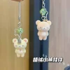 Rilakkuma Cute Flocking Little Bear Keychain Cartoon Resin Animals Charms Girl Keyring Carbag Purse Phones Key Ring Gift