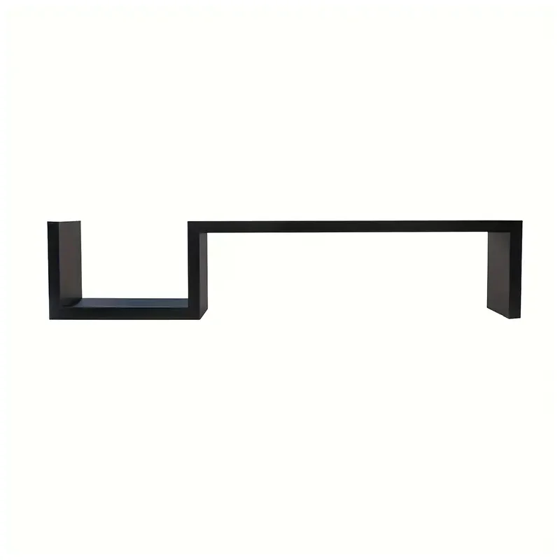 S-Shaped Floating Wall Shelf Black/White Modern Minimalist Floating Bookcase Wall-Mounted Storage Shelf Room Office Home Decor - Image 6