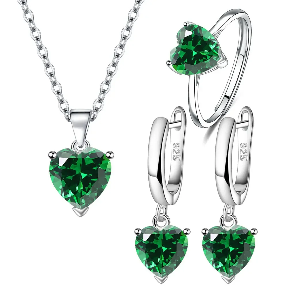 SAIYE 925 Sterling Silver Jewelry Sets For Women Heart Zircon Ring Earrings Necklace Wedding Bridal Elegant Christmas - Image 6