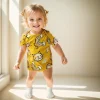Sanlutoz Baby Girls Bodysuits Summer Cotton Toddler Clothing Onesies Cartoon Short Sleeve
