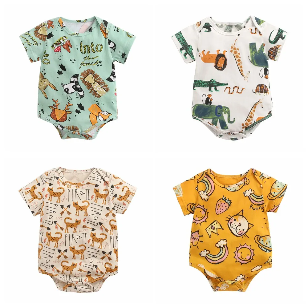 Sanlutoz Baby Girls Bodysuits Summer Cotton Toddler Clothing Onesies Cartoon Short Sleeve - Image 3