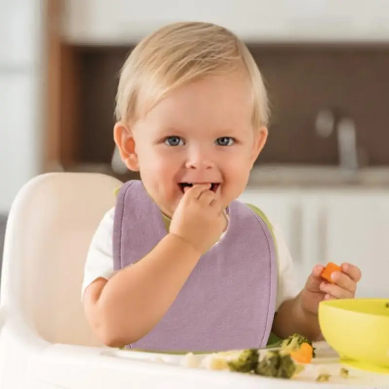 Set of 4pcs Baby Teething Bib Soft Absorbent Saliva Towels Comfortable Toddler Burp Cloths for Infants 0-2 Years - Image 3