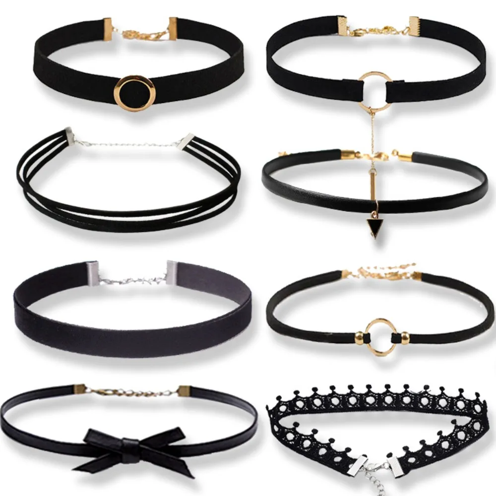 Sexy Black Lace Choker Korean Gothic Clavicle Chain Necklace Elegant Punk Style Lace Collar Necklace Jewelry Accessories