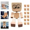 Shaking Wooden Man Figurine Car Decoration Small Ornaments Leg-swinging Robot Figurine Cute Wood Man Car Good Creative Gifts