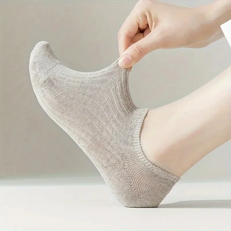 Short Socks Women's Summer Solid Color Black and White Simple Casual Low Cut Breathable Socks Calcetines Mujer Носки Socks Women - Image 3