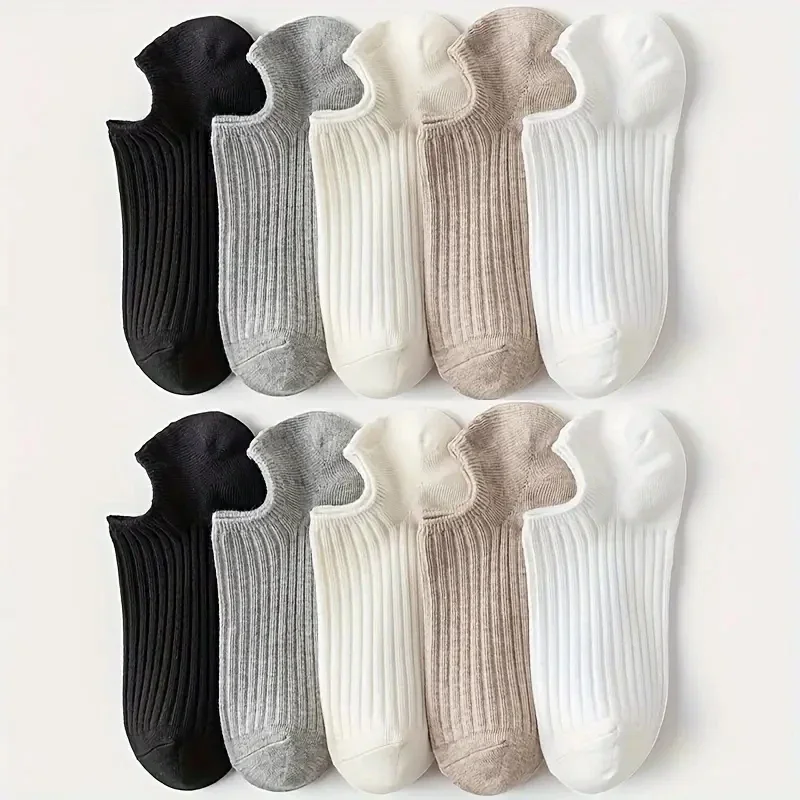 Short Socks Women's Summer Solid Color Black and White Simple Casual Low Cut Breathable Socks Calcetines Mujer Носки Socks Women - Image 6