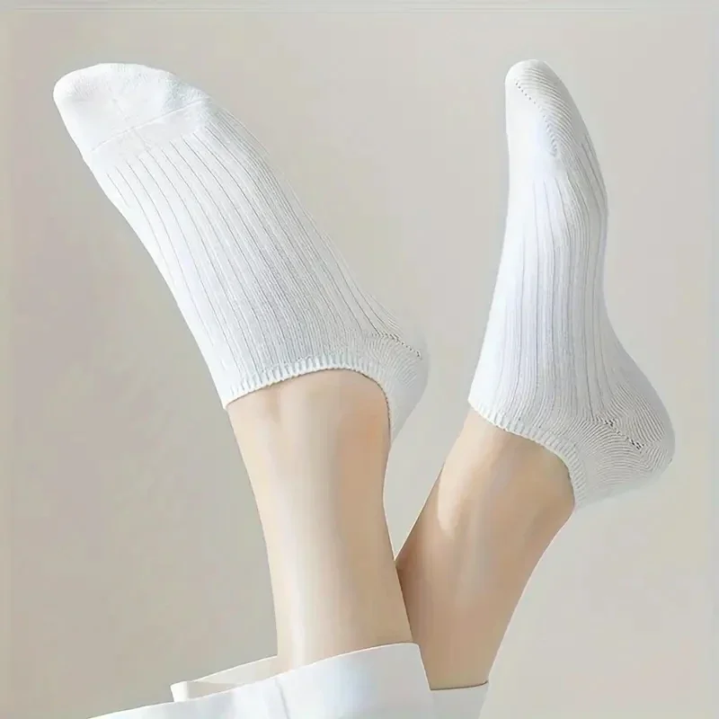 Short Socks Women's Summer Solid Color Black and White Simple Casual Low Cut Breathable Socks Calcetines Mujer Носки Socks Women - Image 4